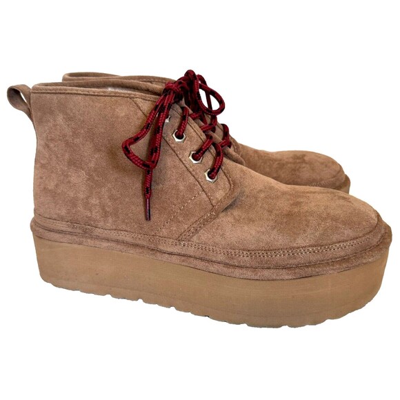 Madden Girl Women's‎ Platform Casual Booties Size 9.5 Tan Lace Up - Picture 1 of 11